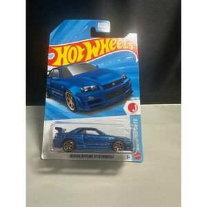 Hot Wheels Nissan Skyline GT-R BNR34 Blue HW J-Imports 199/250 2024 Diecast Car